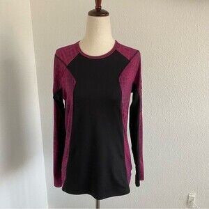 Anne Klein Sport Black Block Print Purple Animal Print Athleisure Pocket SZ S